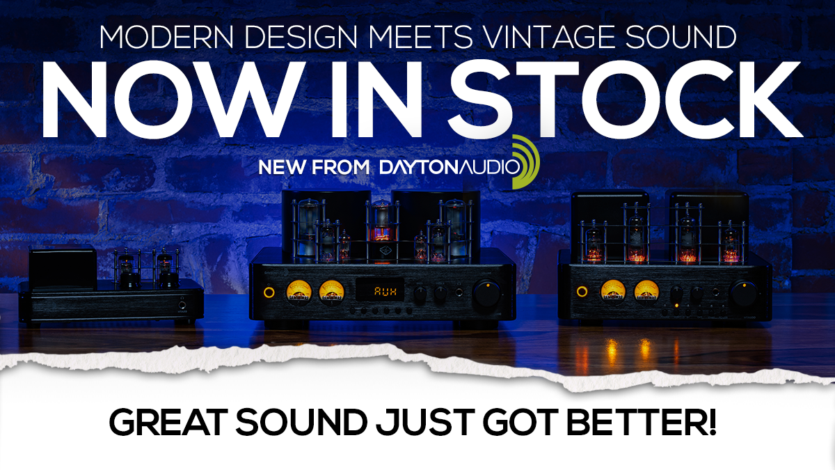 Dayton Audio HTA Series Hybrid Tube Amplifiers Group Shot